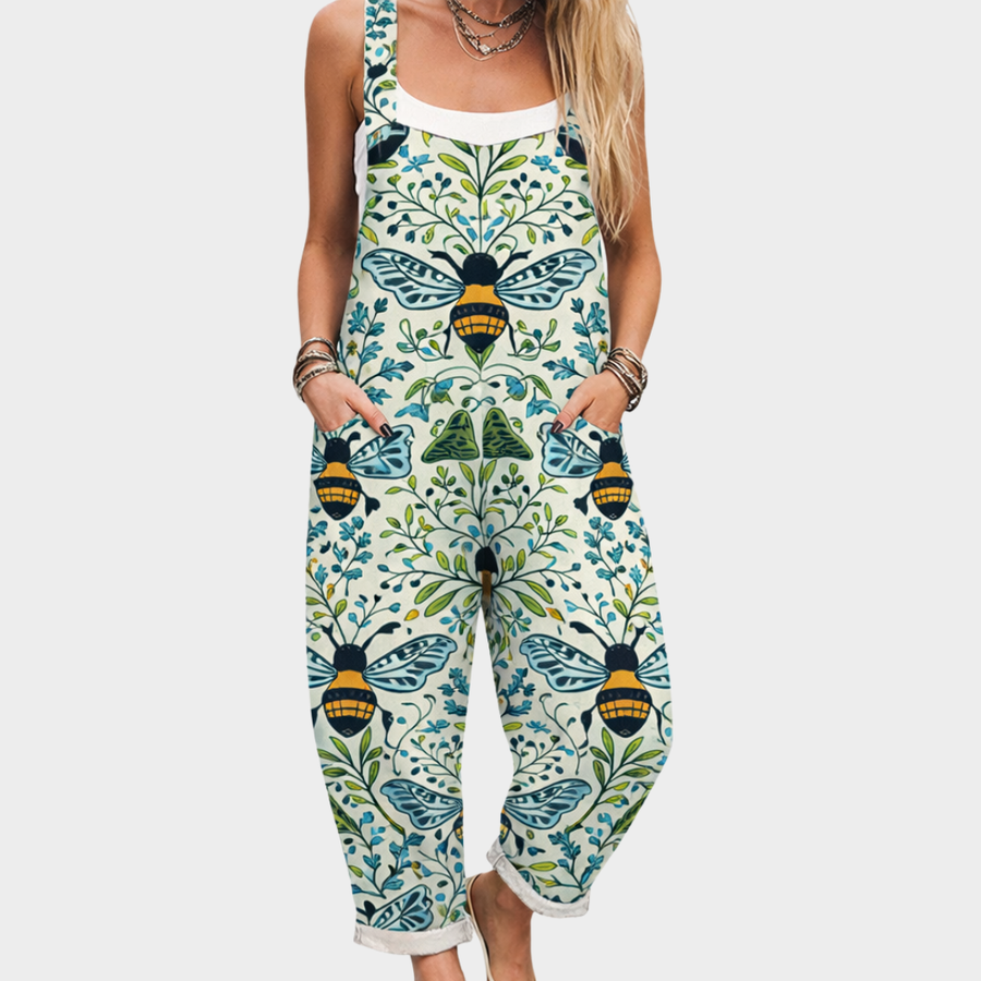 Soft Bloom Print Dungaree
