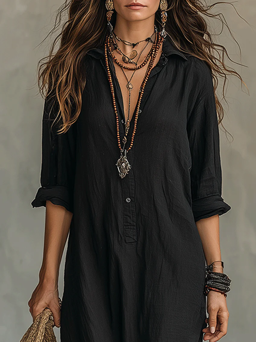 Sienna™ Relaxed Maxi Shirt Dress | Effortless Everyday Elegance